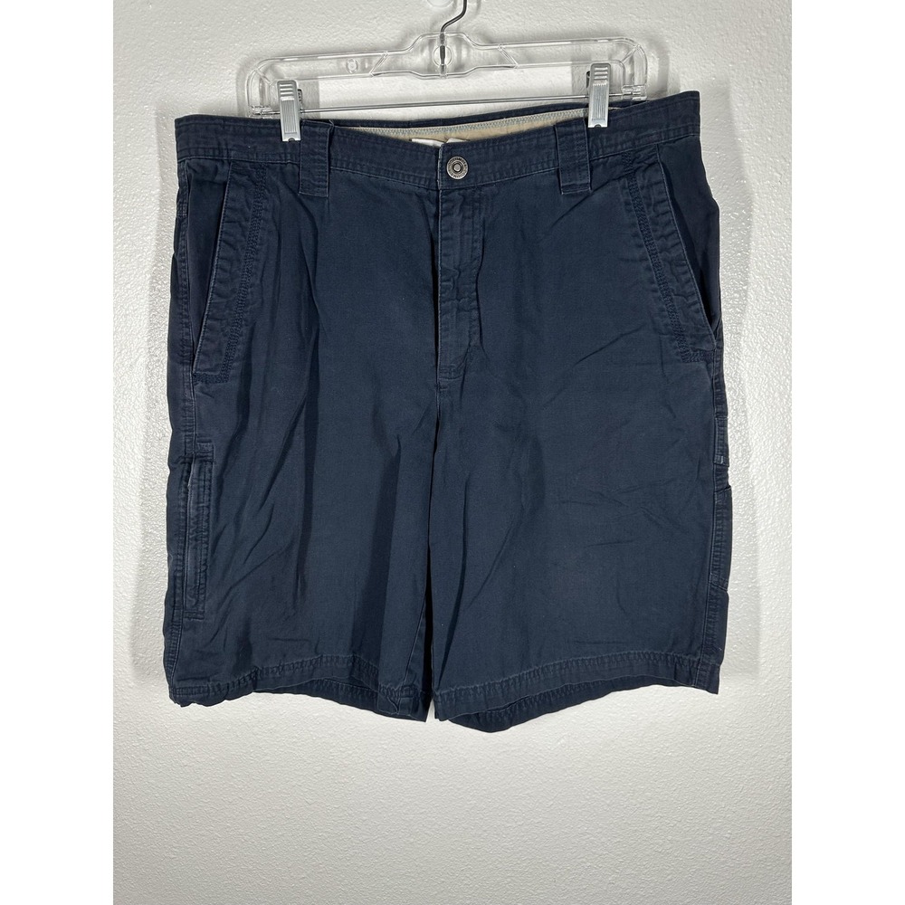 Columbia Omni-Shield Shorts Mens 36 Navy Blue Cotton Cargo Hiking Trail Pockets